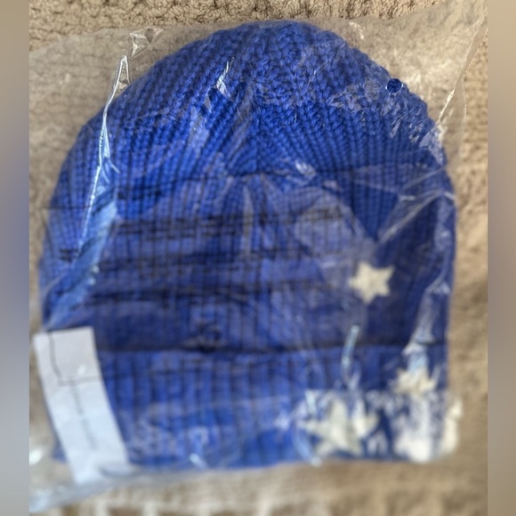 Rebecca Minkoff NWT Cobalt Blue Embroidered Star Beanie Rare main image 11